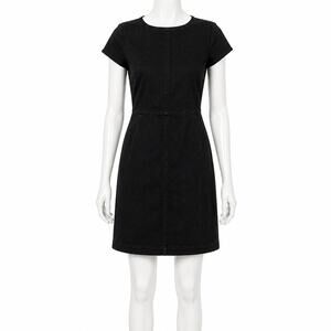 Banana Republic Black Denim Stretch Shift Dress - Petite - Size 6